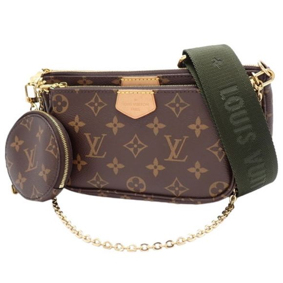 Louis Vuitton Pochette Accessoire Pouch Monogram Canvas Brown Shoulder Bag - Picture 1 of 5